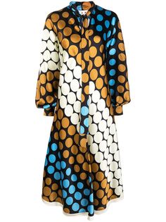 Marni платье в горох с длинными рукавами