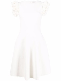 Alexander McQueen платье мини с оборками на рукавах