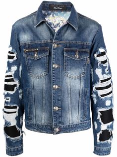 Philipp Plein джинсовая куртка с принтом