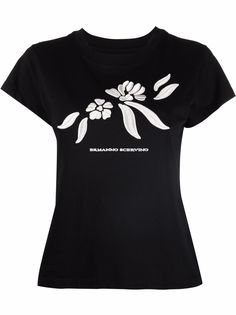 Ermanno Scervino футболка с вышитым логотипом и рукавами реглан