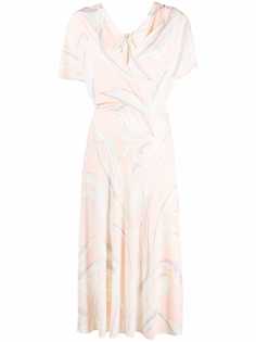 Emilio Pucci платье с V-образным вырезом с графичным принтом