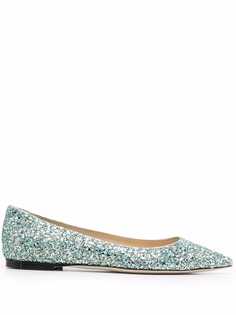 Jimmy Choo Romy glitter ballerinas