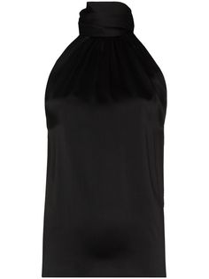 Saint Laurent топ без рукавов с воротником-лавальер