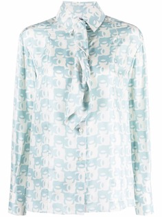 Chanel Pre-Owned блузка 2010-х годов с бантом и логотипом CC