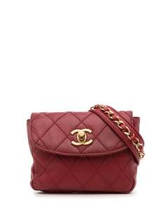 Chanel Pre-Owned стеганая поясная сумка с логотипом CC