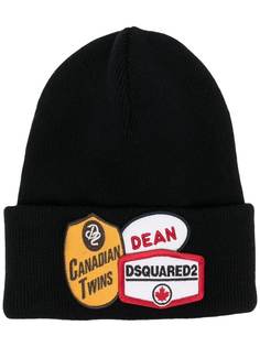 Dsquared2 шапка бини с нашивкой-логотипом