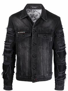 Philipp Plein джинсовая куртка с принтом