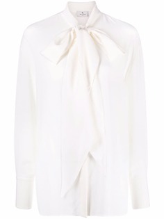 Etro draped tie-neck silk blouse
