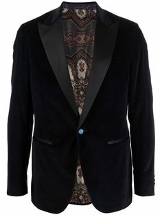 Etro бархатный пиджак с узором
