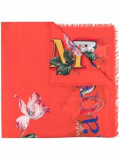 Alexander McQueen шарф с цветочным принтом и логотипом