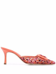 Manolo Blahnik мюли с декорированной пряжкой