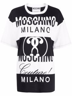 Moschino футболка в полоску с логотипом