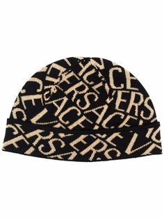 Versace шапка бини вязки интарсия с логотипом