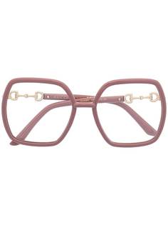 Gucci Eyewear очки в круглой массивной с декором Horsebit