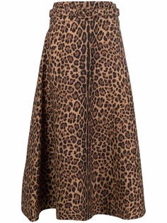 Valentino юбка с леопардовым принтом и завышенной талией