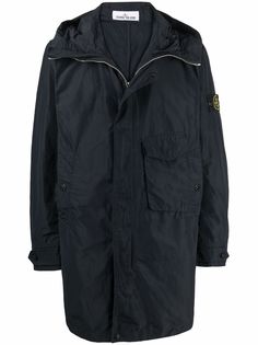 Stone Island куртка с капюшоном и нашивкой-логотипом