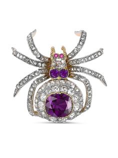Pragnell Vintage брошь Victorian pre-owned из желтого золота с аметистами и бриллиантами