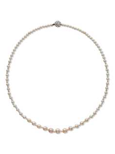 Pragnell Vintage колье Belle Époque из желтого золота с бриллиантами и жемчугом