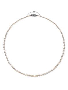 Pragnell Vintage колье Art Deco из белого золота с жемчугом и бриллиантами
