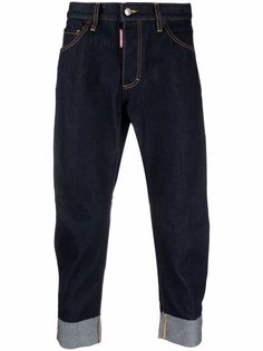 Dsquared2 укороченные джинсы с подворотами