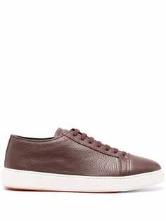 Santoni кроссовки из зернистой кожи