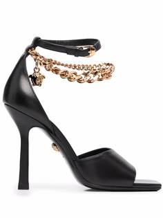 Versace босоножки с ремешком-цепочкой и декором Medusa