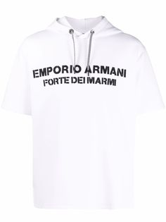 Emporio Armani худи с короткими рукавами и аппликацией логотипа