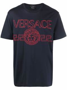 Versace футболка с вышитым логотипом