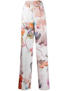Agnona широкие брюки с завышенной талией и цветочным принтом