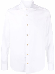 Kiton рубашка узкого кроя с длинными рукавами