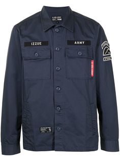 izzue logo-patch shirt jacket