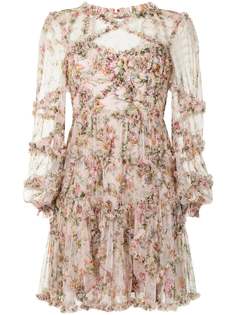 Needle & Thread платье мини с длинными рукавами и цветочным принтом
