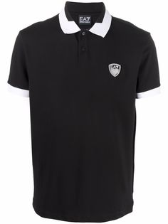 Ea7 Emporio Armani рубашка поло с контрастными манжетами