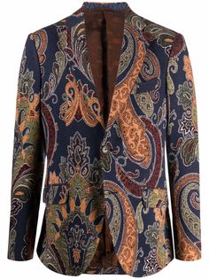 Etro пиджак с узором пейсли