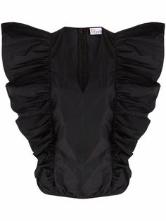 RED Valentino топ с V-образным вырезом и оборками