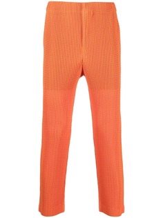 Homme Plissé Issey Miyake плиссированные брюки с перфорацией