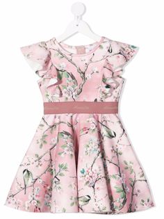 Monnalisa платье с оборками и принтом