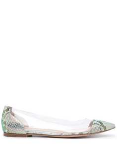 Gianvito Rossi snake-panel ballerina shoes