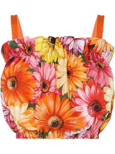 Dolce & Gabbana укороченная блузка с цветочным принтом