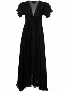 Giambattista Valli платье с оборками и V-образным вырезом