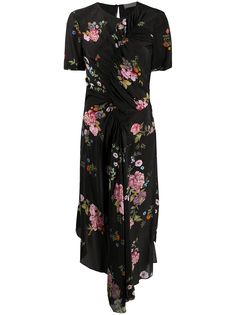 Preen Line платье асимметричного кроя с цветочным принтом