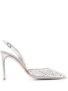 René Caovilla embellished slingback high-heeled pumps