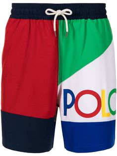 Polo Ralph Lauren плавки-шорты в стиле колор-блок с логотипом