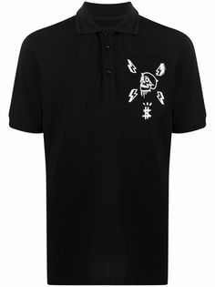 Philipp Plein рубашка поло с принтом Skull