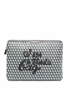 Anya Hindmarch клатч для ноутбука I Am A Plastic Bag с монограммой