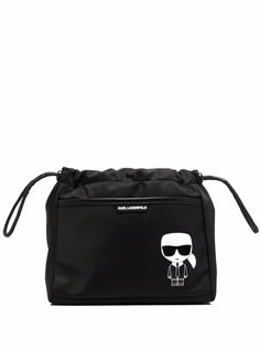 Karl Lagerfeld logo-printed make-up bag