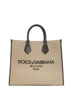 Dolce & Gabbana сумка-тоут из канваса с вышитым логотипом