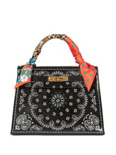 Hermès кастомизированная сумка Kelly 28 pre-owned с принтом