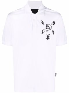 Philipp Plein рубашка поло с принтом Skull