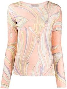 Emilio Pucci топ с длинными рукавами и принтом Vortici